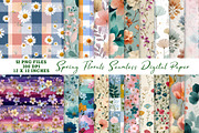 Spring Florals Seamless Digital Pape, a Pattern Graphic by CreationArt (Thumbnail 1 of 7)