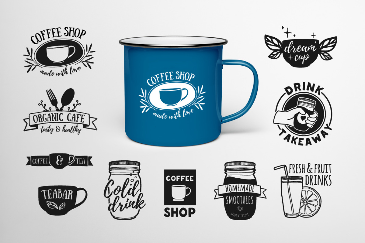 Set of Cafe badges, labels & logos, a Branding & Logo Template by Uniyok (Photo 2 of 3)
