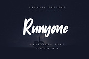 Runyone - Handbrush Font, a Font by skiiller studio (Thumbnail 1 of 8)