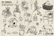 Garden and Birds LineArt + Procreate, an Animal Illustration by Skliarova (Thumbnail 4 of 4)
