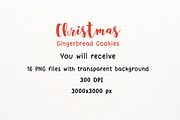 Christmas Gingerbread Clipart Set, a Seasonal Illustration by Maysa Art (Thumbnail 5 of 5)