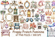 Watercolor Preppy French Feminine, an Illustration by Design Market (Thumbnail 1 of 3)