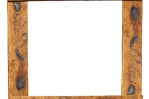 Square empty frame made of old wooden planks on isolated backgro, a Background Photo by ndanko