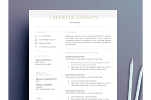 Student resume cv template word, a Resume Template by Climbwithelevator