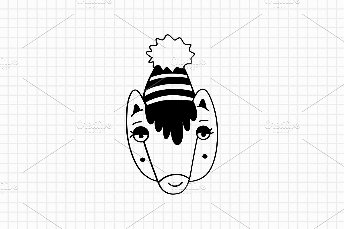 Christmas Mask Hand Drawn Set, an Animal Illustration by Art's and patterns (Photo 10 of 11)