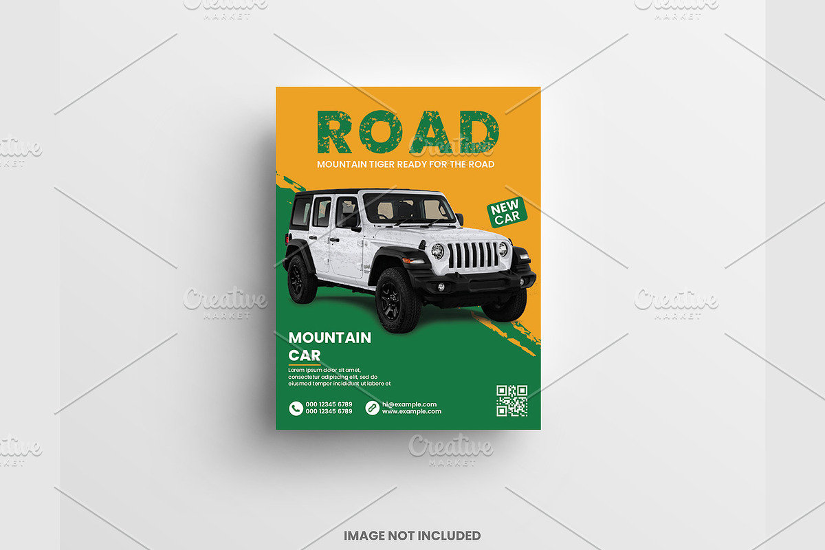 Car sale flyer design template, a Flyer Template by graphics city