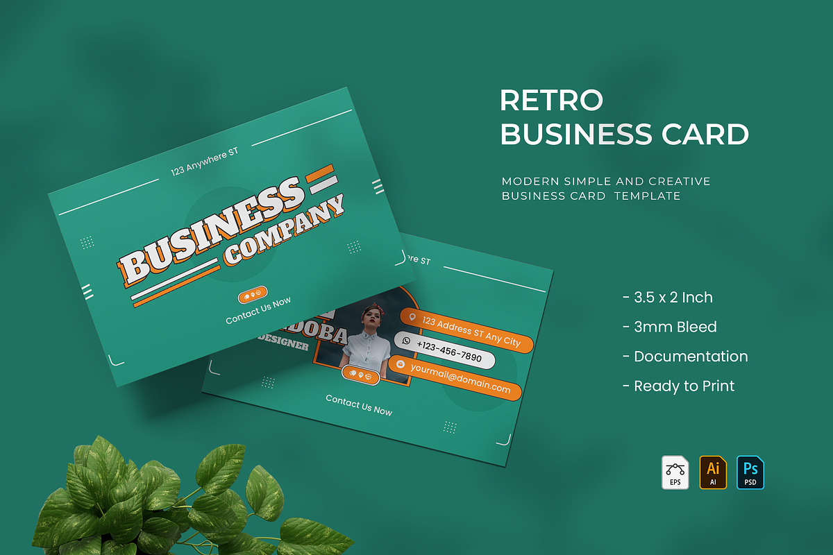 Retro - Business Card, a Print Template by VUNIRA (Photo 1 of 2)
