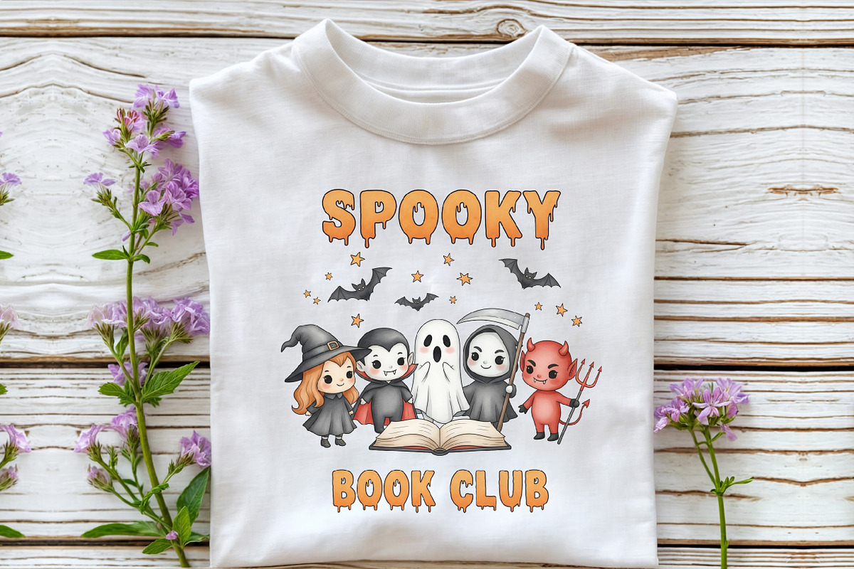 Spooky Book Club Witch Skeleton PNG, an Illustration by DreamCafeArt (Photo 4 of 7)