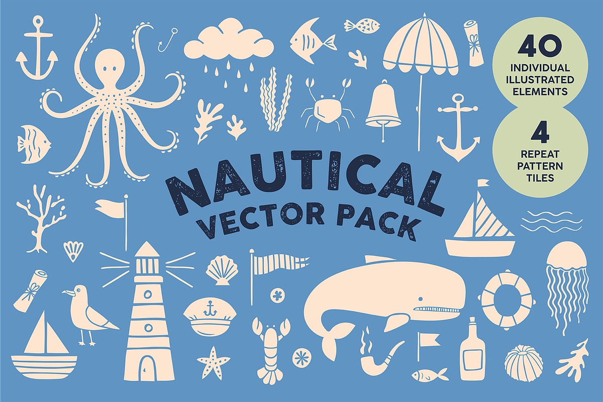 Nautical Vector Illustration pack, an Illustration by Soph Rowe (Photo 1 of 8)