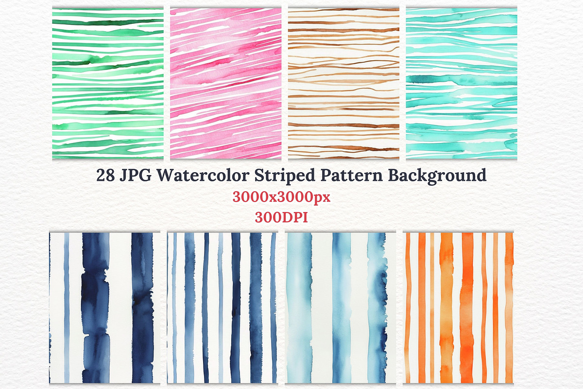 Watercolor Stripe Pattern Background, a Pattern Graphic by Vachira Digital Studio (Photo 3 of 4)