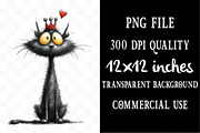 Valentines Black Cat Clipart, an Illustration by Designking (Thumbnail 4 of 5)