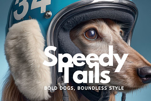 Speedy Tails: Helmet Dogs Bundle, an Animal Photo by Virgo Studio