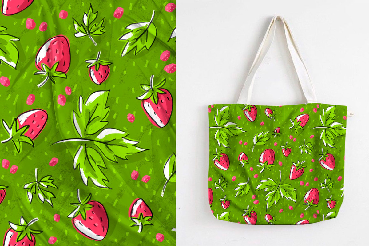 Strawberry seamless pattern, a Pattern Graphic by Melniklenart (Photo 2 of 3)