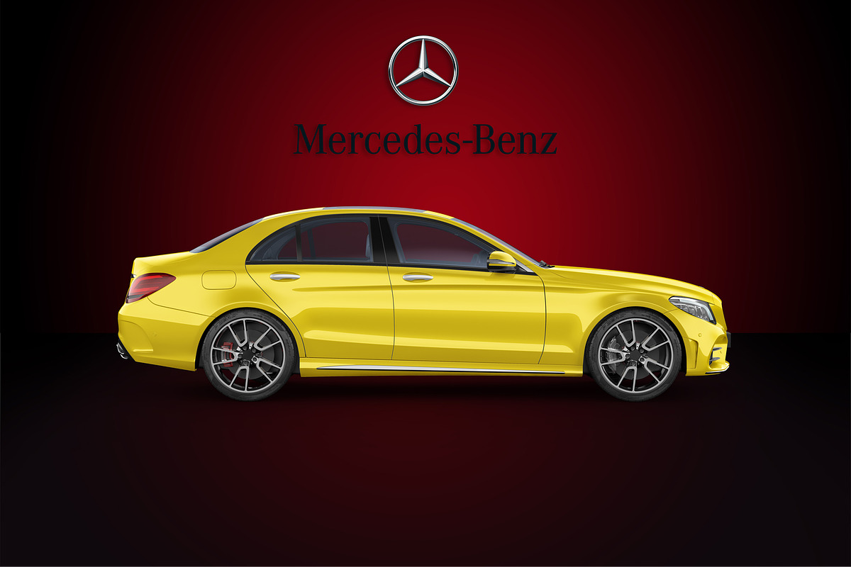 Mercedes-Benz sedan MockUp Set, a Product Mockup by PSD Market (Photo 1 of 6)