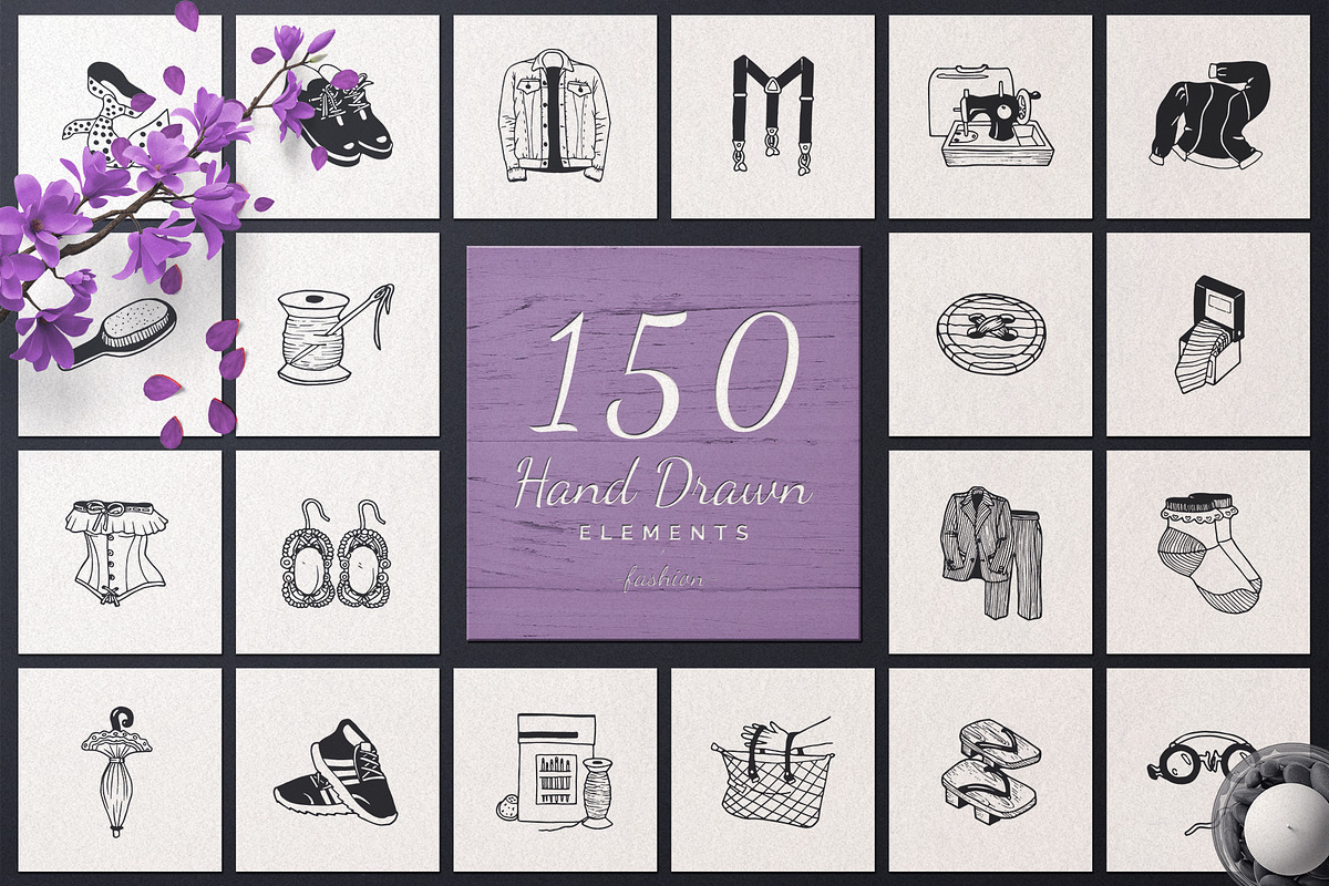 500 Hand Drawn Elements -Bundle II-, an Animal Illustration by Michael Rayback Design (Photo 5 of 5)