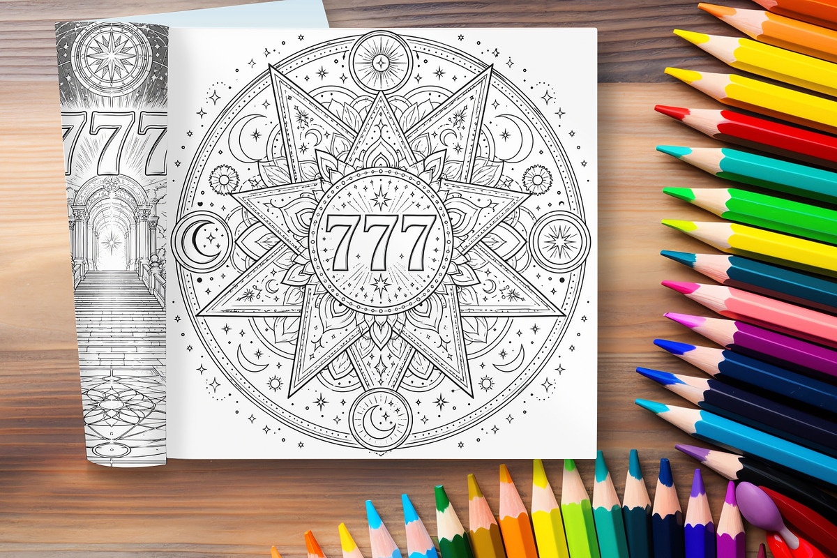 Starseed Angel Number Coloring Pages, a Brochure Template by LA Design (Photo 10 of 10)
