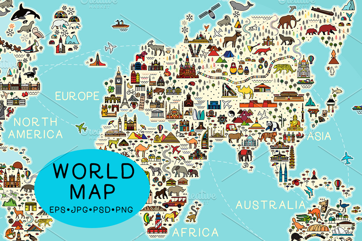 World Travel Map, an Illustration by Moloko88 (Photo 3 of 11)