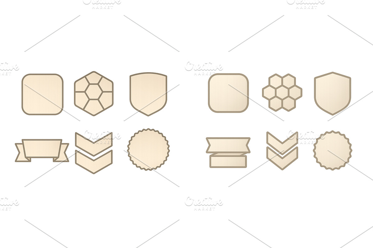 Various geometric shapes and badges, an Illustration by ZinetroN