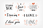 I love you lettering set, a Decorative Illustration by Good Studio (Thumbnail 1 of 6)