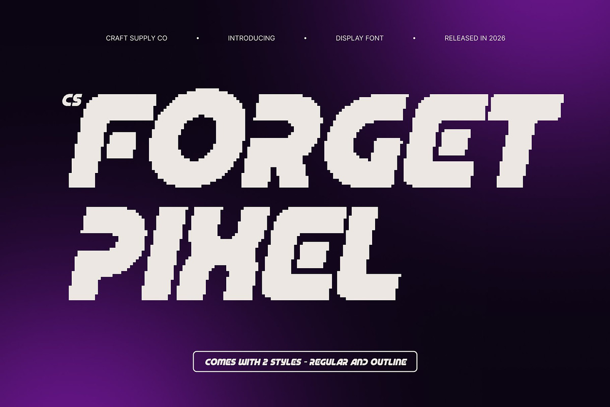 CS Forget Pixel, a Sans Serif Font by Craft Supply Co. (Photo 1 of 8)