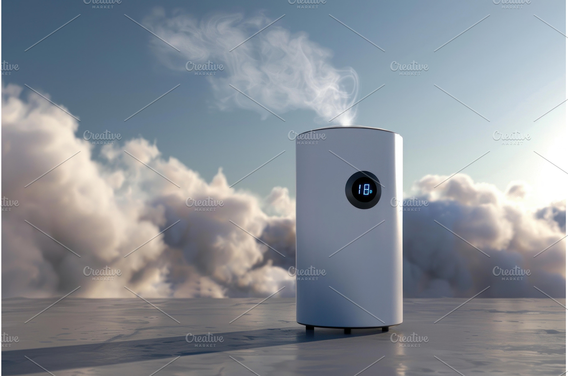 Domestic heat pump emitting steam, an Architecture Photo by Ylivdesign