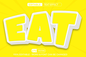 Eat Vector 3d Editable Text Effect