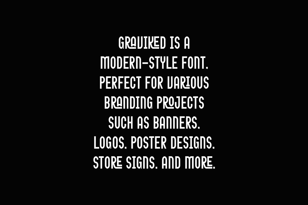 Graviked - Ligatures Font, a Sans Serif Font by Iqsiart Studio (Photo 5 of 8)