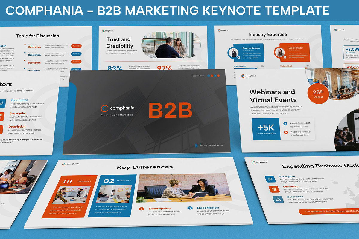 Comphania - B2B Marketing Keynote, a Presentation Template by SlideFactory (Photo 1 of 4)