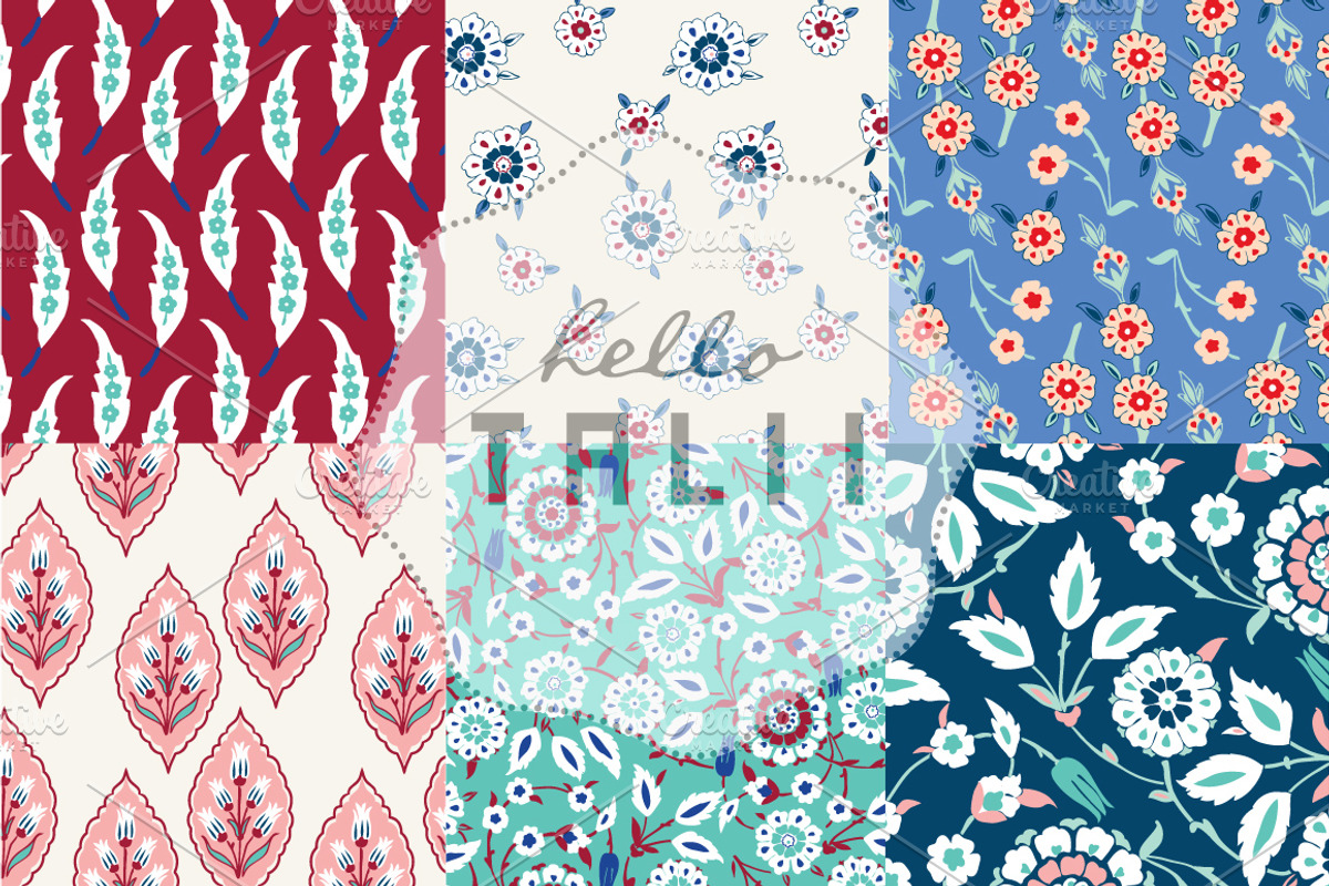 Iznik Digital Paper, a Pattern Graphic by Hello Talii (Photo 2 of 3)