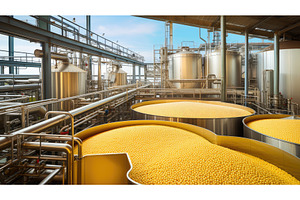 facility soy bean oil ai generated, an Industrial Photo by pikepicture