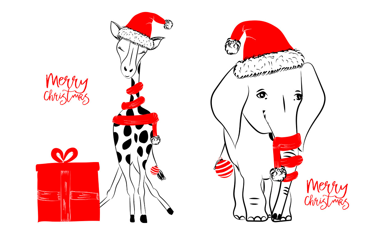 Christmas Collection - cute animals, an Animal Illustration by MM Studio (Photo 3 of 12)