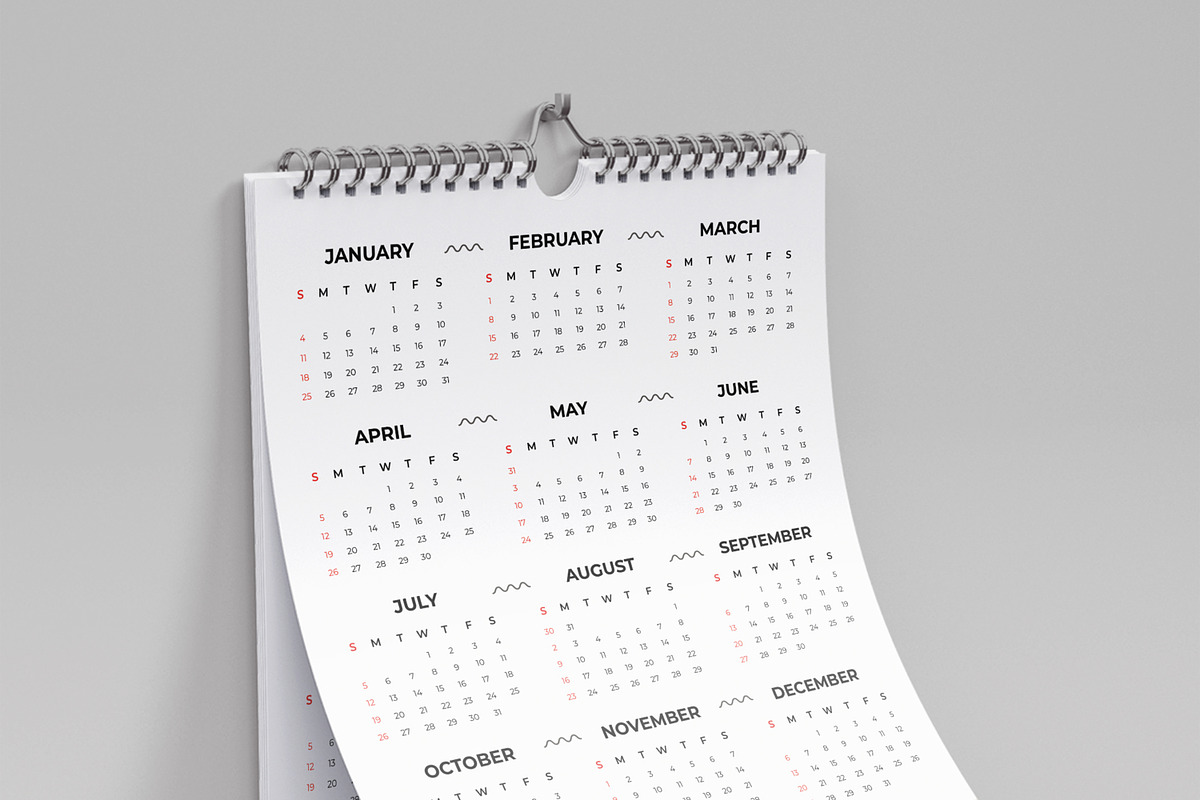 Modern Printable Wall Calendar, a Stationery Template by MightyDesign (Photo 4 of 7)