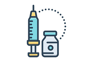 Injection vaccine color icon, a Duotone Icon by Creative priyanka
