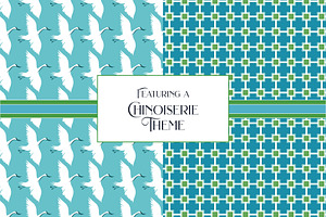 Chinoiserie Blue Green Patterns