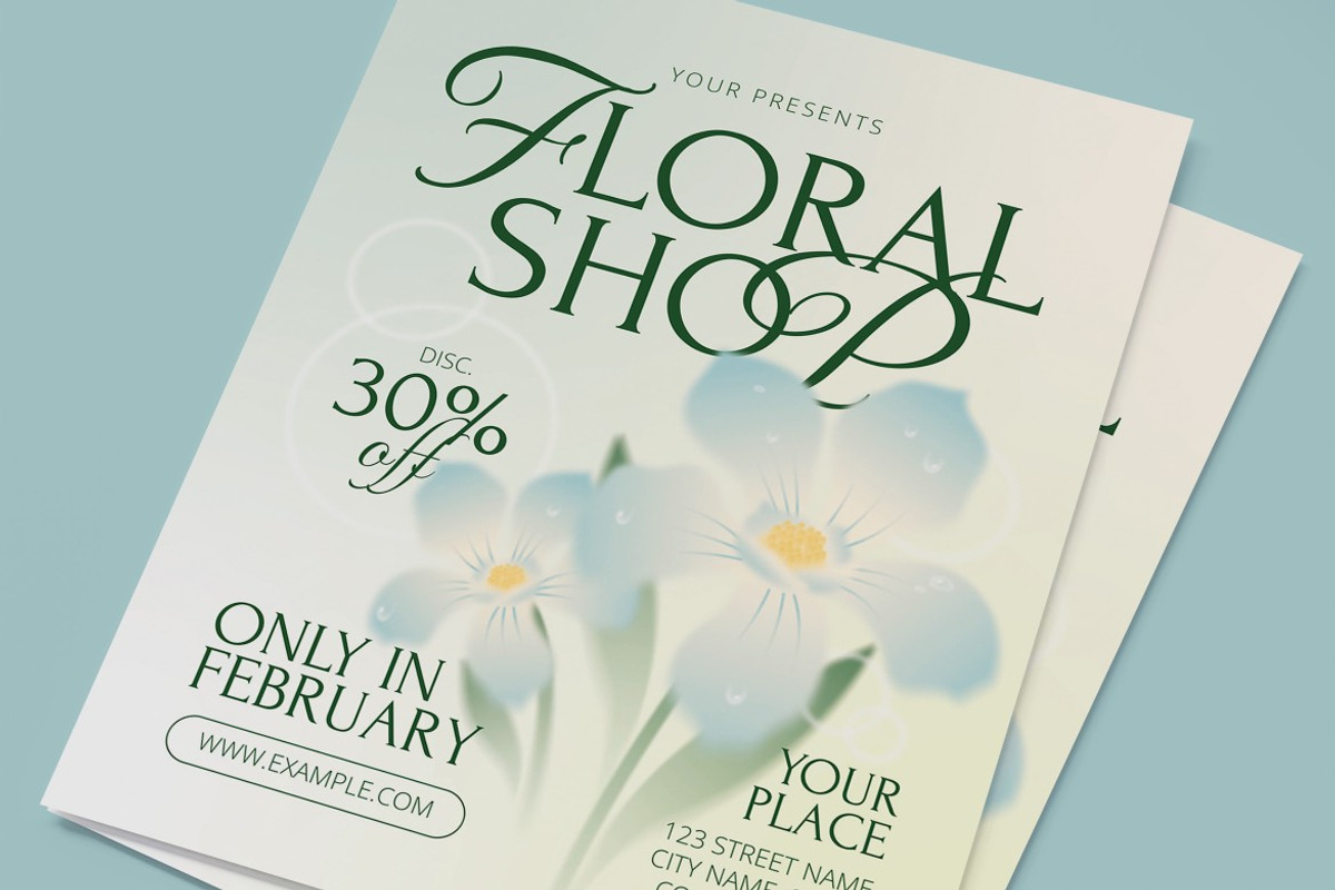 Floral Shop Promo Flyer, a Flyer Template by graphicook (Photo 2 of 3)