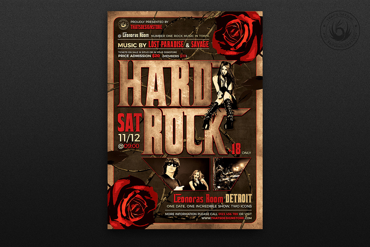 Hard Rock Flyer Template V1, a Flyer Template by ThatsDesignArt (Photo 7 of 7)