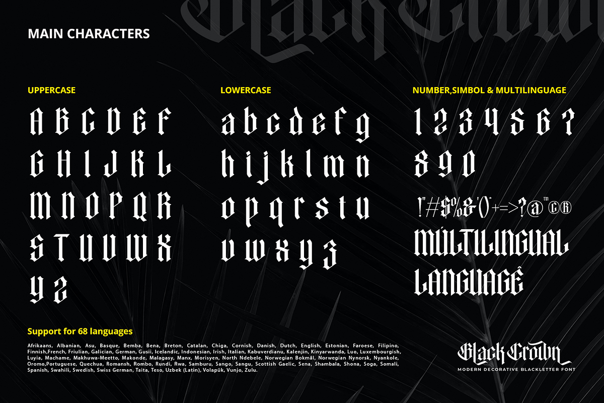 Black Crown Modern Blackletter Font, a Blackletter Font by Pixesia Studio (Photo 9 of 10)
