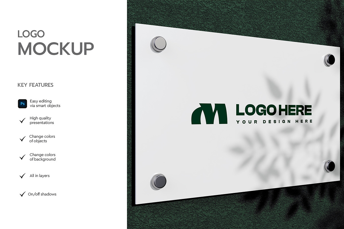Wall Glass Sign Logo Mockup, a Product Mockup by graphypix (Photo 2 of 4)