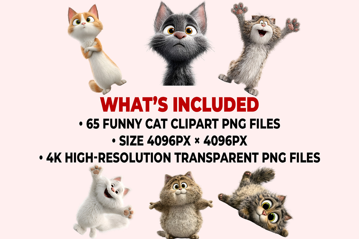 Funny Cat Clipart PNG Bundle, a Graphic by M9 Design (Photo 9 of 9)