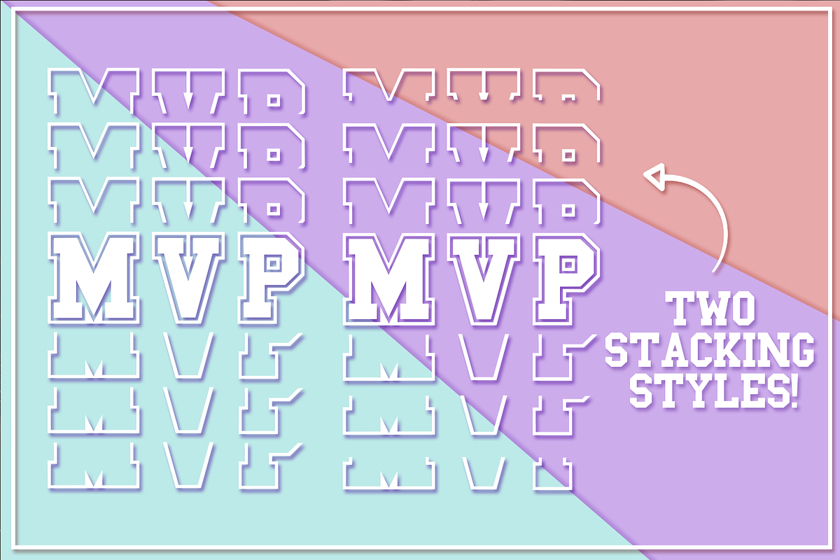 Go Sports Stacked Mirror Font, a Font by Anastasia Feya (Photo 2 of 11)
