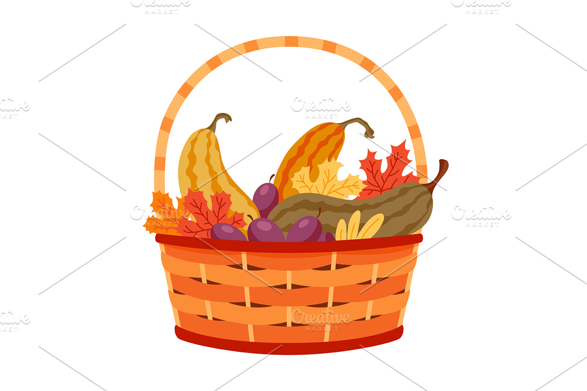Basket autumn harvest icon. Grocery, a Food Illustration by the8monkey