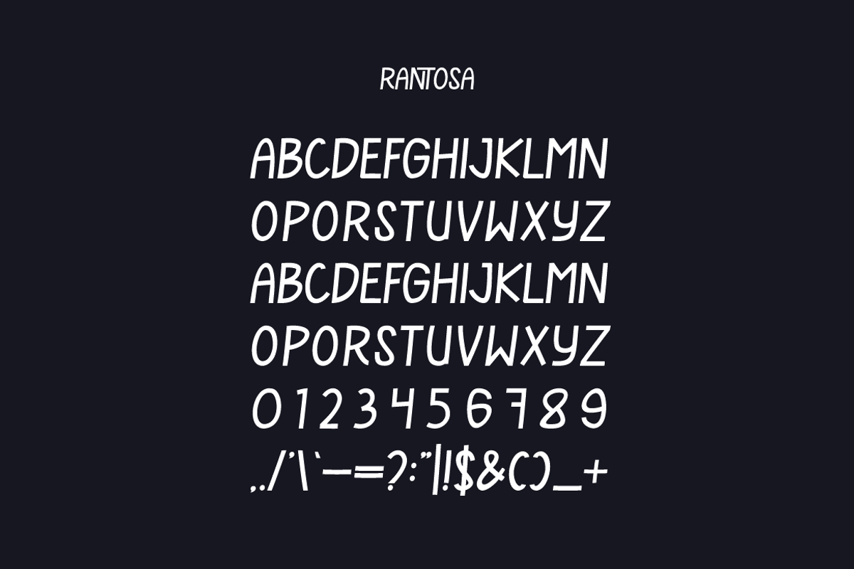 Rantosa - Funny Font, a Sans Serif Font by Iqsiart Studio (Photo 3 of 7)