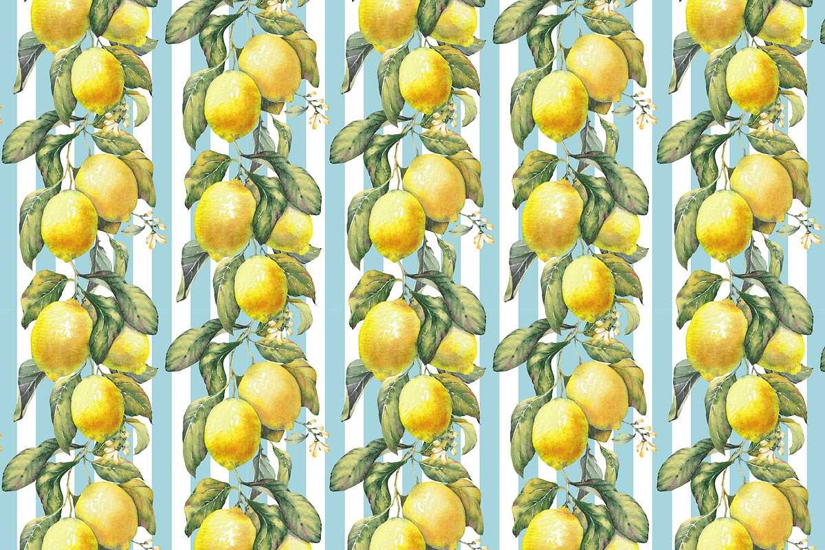Lemon Garden Seamless Patterns, a Pattern Graphic by Jeanna Draw (Photo 5 of 10)