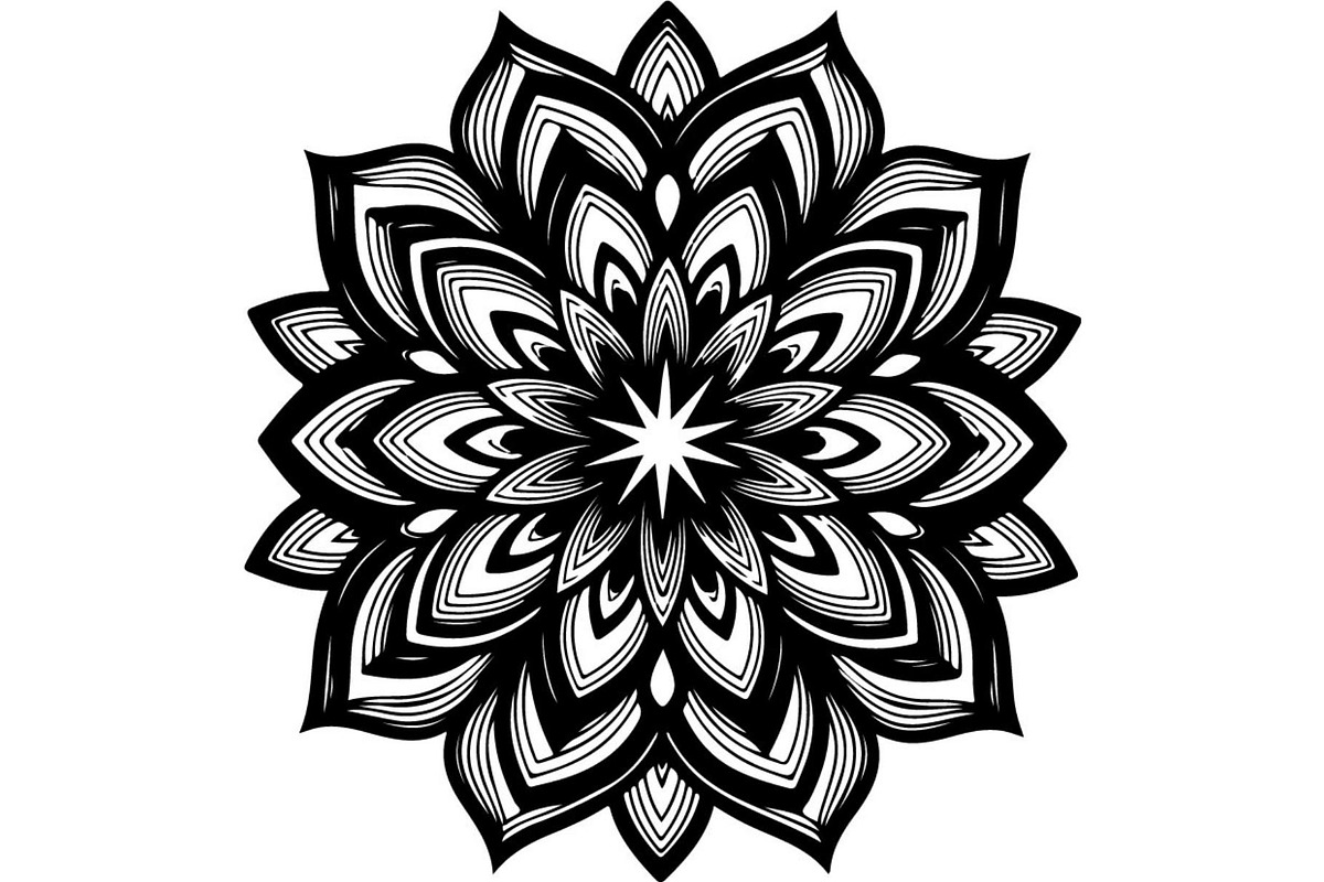 Black Floral Mandala Vector Bundle, a Decorative Illustration by Designer_Momina (Photo 11 of 21)