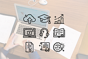 Online education line icons, an Outline Icon by Lyolya Profitrolya (Thumbnail 2 of 2)