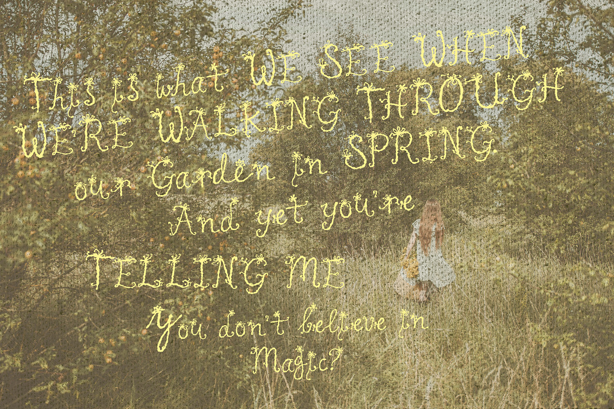 Hand Drawn Floral Whimsy Script Font, a Handwritten Font by Laras Wonderland (Photo 13 of 16)