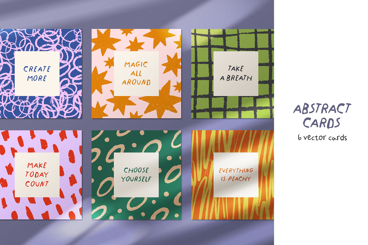 Abstract, doodle card designs set, a Decorative Illustration by Good Studio (Photo 1 of 10)