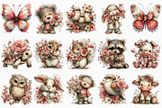 Spring Watercolor Animals Clipart, an Illustration by Craft Nest (Thumbnail 6 of 11)