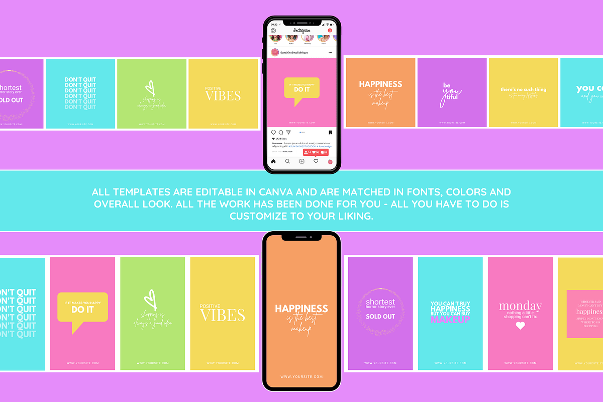 Colorful Instagram Quotes, a Social Media Template by SunshineStudioBoutique (Photo 5 of 6)