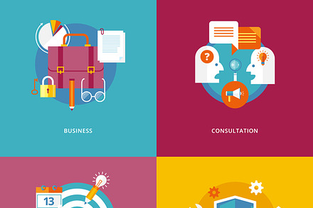 Flat Business and Finance Icons Set preview 2